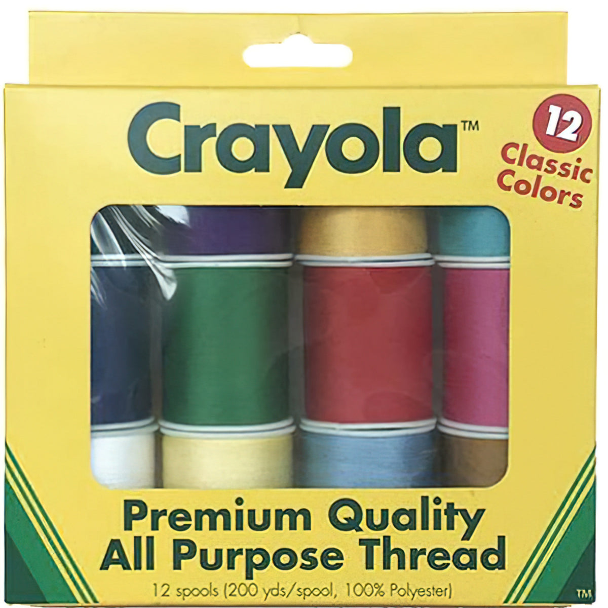 Riley Blake - Crayola Thread Box, 12 Spools, 200 Yds per Spool – Quilt ...