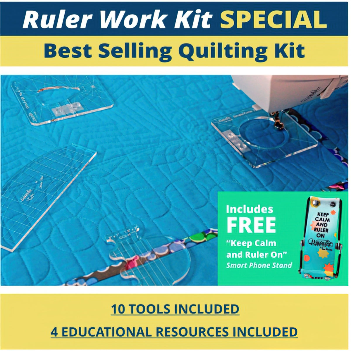 High Shank Ruler Work Kit with Foot by Westalee – Quilt in a Day