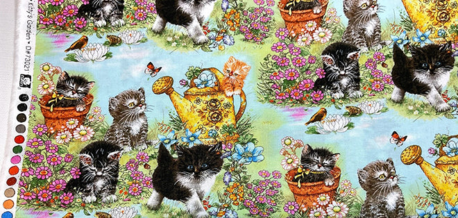 KAUFMAN Kitty's Garden by Giordano Studios – Quilt in a Day